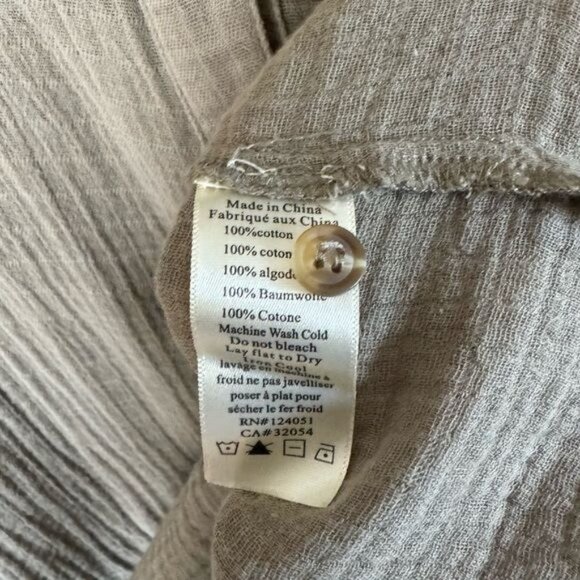 Anthropologie Porridge Gauzy Tunic Buttondown in Taupe Size Medium - Picture 12 of 12